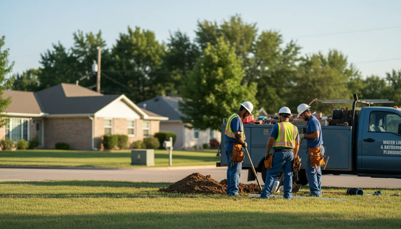 Residential water line and bathroom plumbing service in Dunbridge, OH